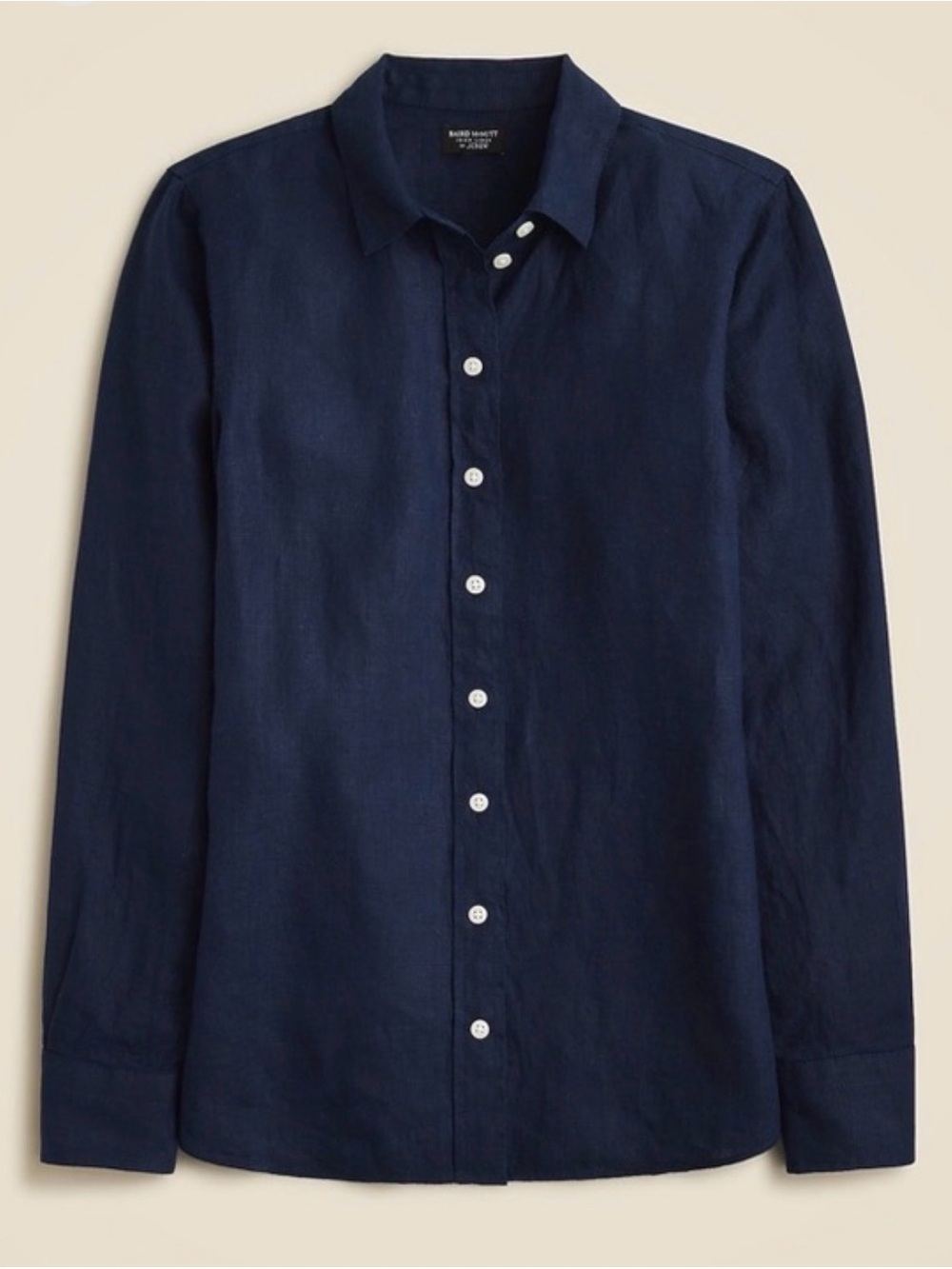 J Crew Linen Button-down Navy Linen Sz 6